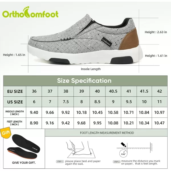 OrthoComfoot Women's Orthopedic Cushioned Slip-On Shoes, Comfortable Plantar Fasciitis Loafers with Arch Support, Casual Orthotic Driving Shoes for Foot and Heel Pain Relief