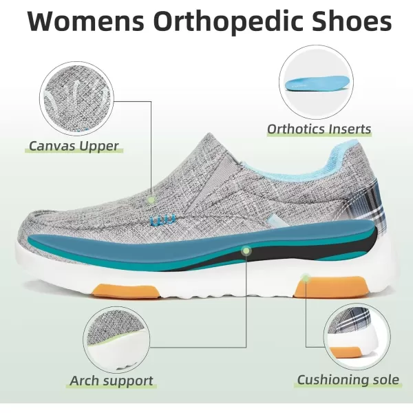 OrthoComfoot Women's Orthopedic Cushioned Slip-On Shoes, Comfortable Plantar Fasciitis Loafers with Arch Support, Casual Orthotic Driving Shoes for Foot and Heel Pain Relief