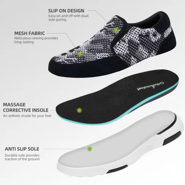OrthoComfoot Women's Orthopedic Cushioned Slip-On Shoes, Comfortable Plantar Fasciitis Loafers with Arch Support, Casual Orthotic Driving Shoes for Foot and Heel Pain Relief