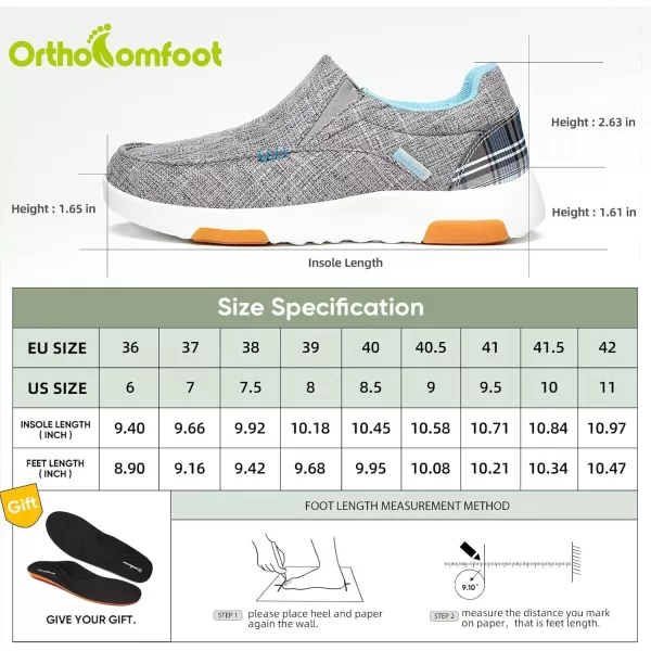 OrthoComfoot Women's Orthopedic Cushioned Slip-On Shoes, Comfortable Plantar Fasciitis Loafers with Arch Support, Casual Orthotic Driving Shoes for Foot and Heel Pain Relief