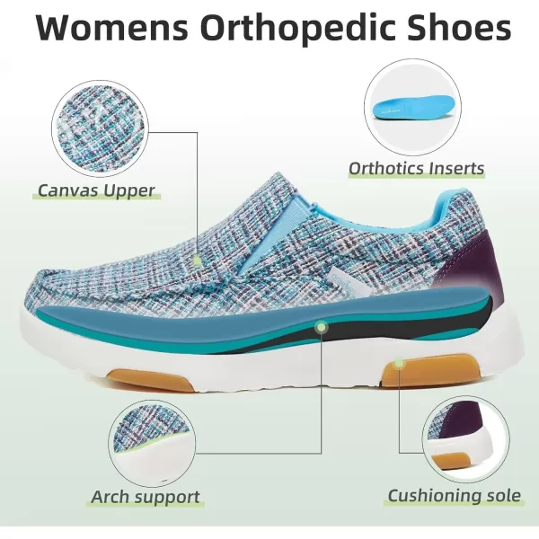 OrthoComfoot Women's Orthopedic Cushioned Slip-On Shoes, Comfortable Plantar Fasciitis Loafers with Arch Support, Casual Orthotic Driving Shoes for Foot and Heel Pain Relief