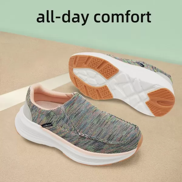 OrthoComfoot Women's Orthopedic Cushioned Slip-On Shoes, Comfortable Plantar Fasciitis Loafers with Arch Support, Casual Orthotic Driving Shoes for Foot and Heel Pain Relief
