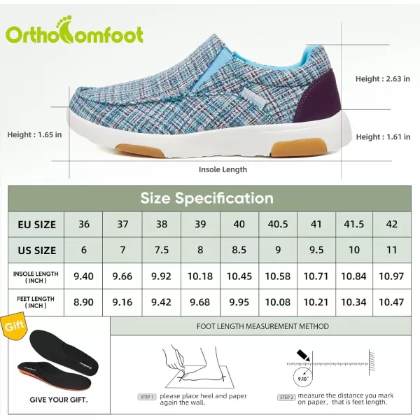 OrthoComfoot Women's Orthopedic Cushioned Slip-On Shoes, Comfortable Plantar Fasciitis Loafers with Arch Support, Casual Orthotic Driving Shoes for Foot and Heel Pain Relief