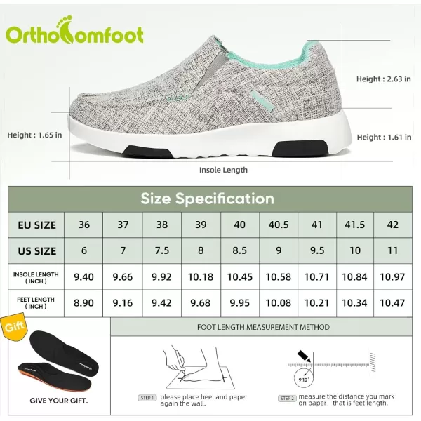 OrthoComfoot Women's Orthopedic Cushioned Slip-On Shoes, Comfortable Plantar Fasciitis Loafers with Arch Support, Casual Orthotic Driving Shoes for Foot and Heel Pain Relief