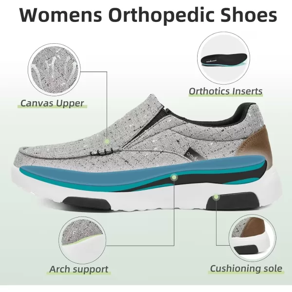 OrthoComfoot Women's Orthopedic Cushioned Slip-On Shoes, Comfortable Plantar Fasciitis Loafers with Arch Support, Casual Orthotic Driving Shoes for Foot and Heel Pain Relief