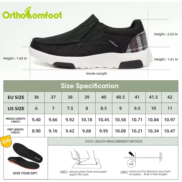 OrthoComfoot Women's Orthopedic Cushioned Slip-On Shoes, Comfortable Plantar Fasciitis Loafers with Arch Support, Casual Orthotic Driving Shoes for Foot and Heel Pain Relief