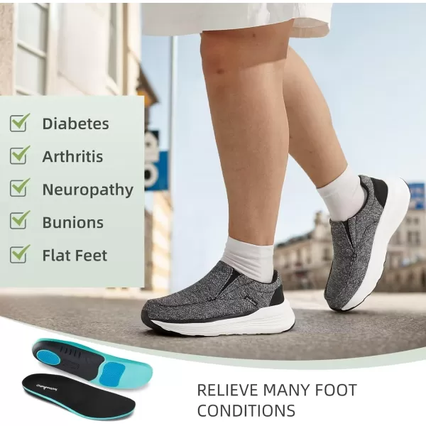OrthoComfoot Women's Orthopedic Cushioned Slip-On Shoes, Comfortable Plantar Fasciitis Loafers with Arch Support, Casual Orthotic Driving Shoes for Foot and Heel Pain Relief