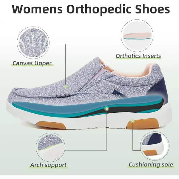 OrthoComfoot Women's Orthopedic Cushioned Slip-On Shoes, Comfortable Plantar Fasciitis Loafers with Arch Support, Casual Orthotic Driving Shoes for Foot and Heel Pain Relief