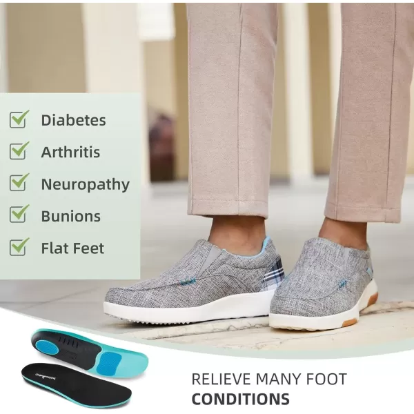 OrthoComfoot Women's Orthopedic Cushioned Slip-On Shoes, Comfortable Plantar Fasciitis Loafers with Arch Support, Casual Orthotic Driving Shoes for Foot and Heel Pain Relief