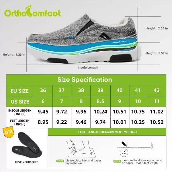 OrthoComfoot Women's Orthopedic Cushioned Slip-On Shoes, Comfortable Plantar Fasciitis Loafers with Arch Support, Casual Orthotic Driving Shoes for Foot and Heel Pain Relief)