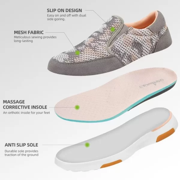 OrthoComfoot Women's Orthopedic Cushioned Slip-On Shoes, Comfortable Plantar Fasciitis Loafers with Arch Support, Casual Orthotic Driving Shoes for Foot and Heel Pain Relief
