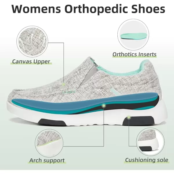 OrthoComfoot Women's Orthopedic Cushioned Slip-On Shoes, Comfortable Plantar Fasciitis Loafers with Arch Support, Casual Orthotic Driving Shoes for Foot and Heel Pain Relief