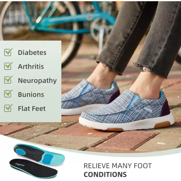 OrthoComfoot Women's Orthopedic Cushioned Slip-On Shoes, Comfortable Plantar Fasciitis Loafers with Arch Support, Casual Orthotic Driving Shoes for Foot and Heel Pain Relief