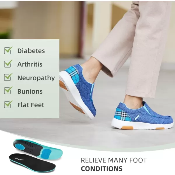 OrthoComfoot Women's Orthopedic Cushioned Slip-On Shoes, Comfortable Plantar Fasciitis Loafers with Arch Support, Casual Orthotic Driving Shoes for Foot and Heel Pain Relief