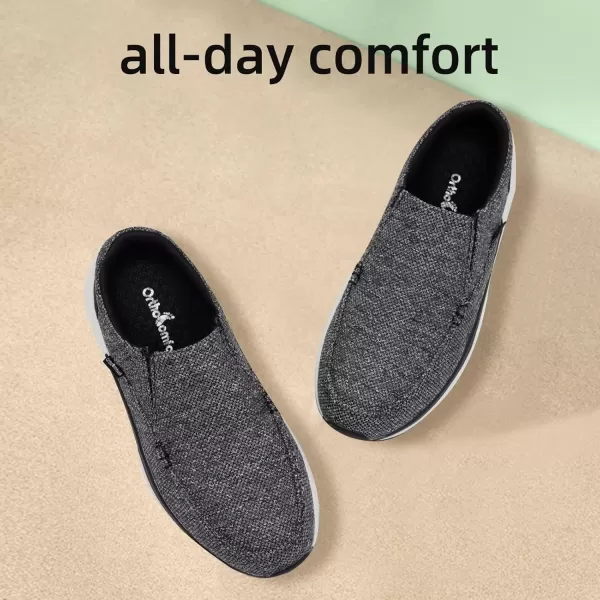OrthoComfoot Women's Orthopedic Cushioned Slip-On Shoes, Comfortable Plantar Fasciitis Loafers with Arch Support, Casual Orthotic Driving Shoes for Foot and Heel Pain Relief