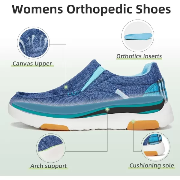 OrthoComfoot Women's Orthopedic Cushioned Slip-On Shoes, Comfortable Plantar Fasciitis Loafers with Arch Support, Casual Orthotic Driving Shoes for Foot and Heel Pain Relief