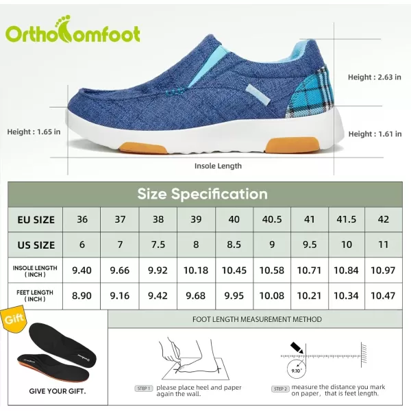 OrthoComfoot Women's Orthopedic Cushioned Slip-On Shoes, Comfortable Plantar Fasciitis Loafers with Arch Support, Casual Orthotic Driving Shoes for Foot and Heel Pain Relief