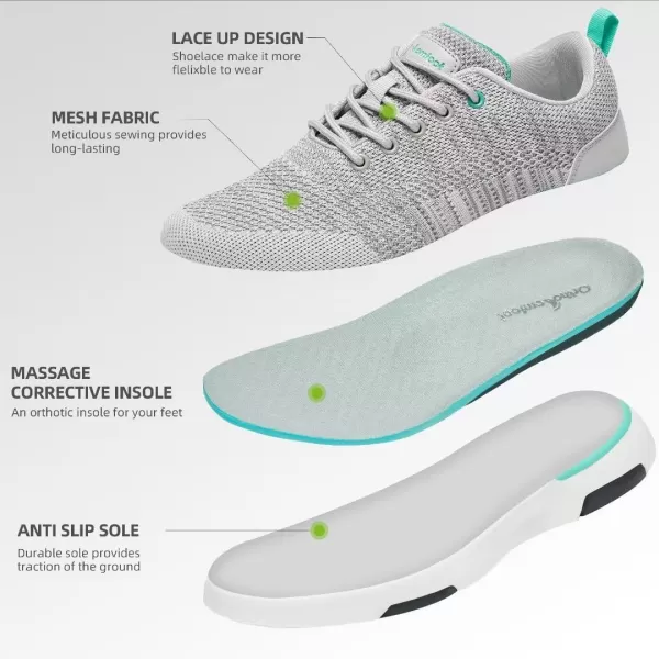 OrthoComfoot Womens Orthopedic Ultralight Fashion Sneakers, Arch Support Lace Up Walking Shoes for Plantar Fasciitis, Comfortable Supportive Casual Sneakers for Foot and Heel Pain Rlief
