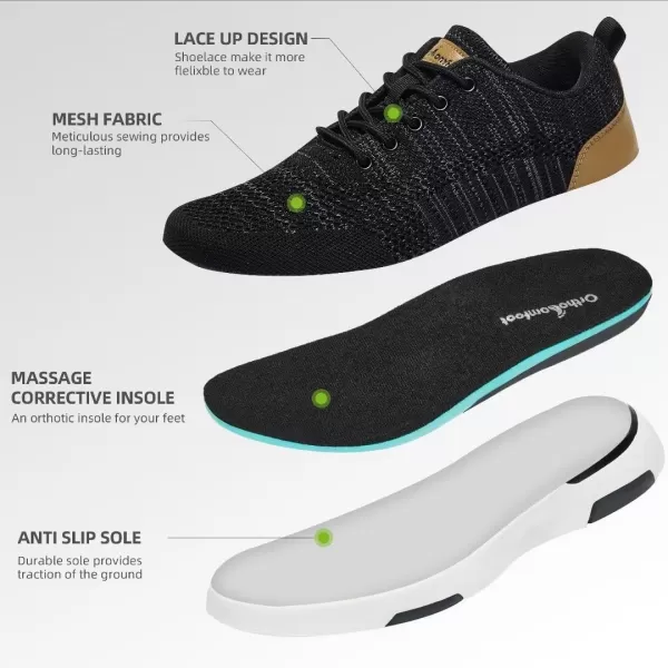 OrthoComfoot Womens Orthopedic Ultralight Fashion Sneakers, Arch Support Lace Up Walking Shoes for Plantar Fasciitis, Comfortable Supportive Casual Sneakers for Foot and Heel Pain Rlief