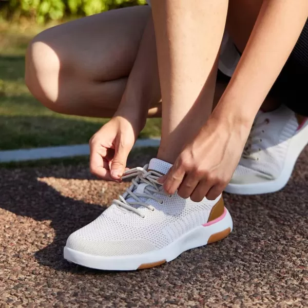 OrthoComfoot Womens Orthopedic Ultralight Fashion Sneakers, Arch Support Lace Up Walking Shoes for Plantar Fasciitis, Comfortable Supportive Casual Sneakers for Foot and Heel Pain Rlief