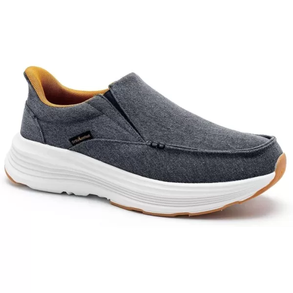 OrthoComfoot Men's Orthopedic Comfortable Slip-On Shoes with Arch Support, Orthotic Loafers for Plantar Fasciitis, Canvas Leisure Vintage Flat Walking Shoes for Foot and Heel Pain Relief
