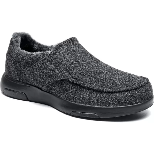 OrthoComfoot Orthopedic Slippers with Arch Support for Mens, Comfortable Plantar Fasciitis House Shoes, Winter Orthotic Moccasin Slip-On for Foot and Heel Pain