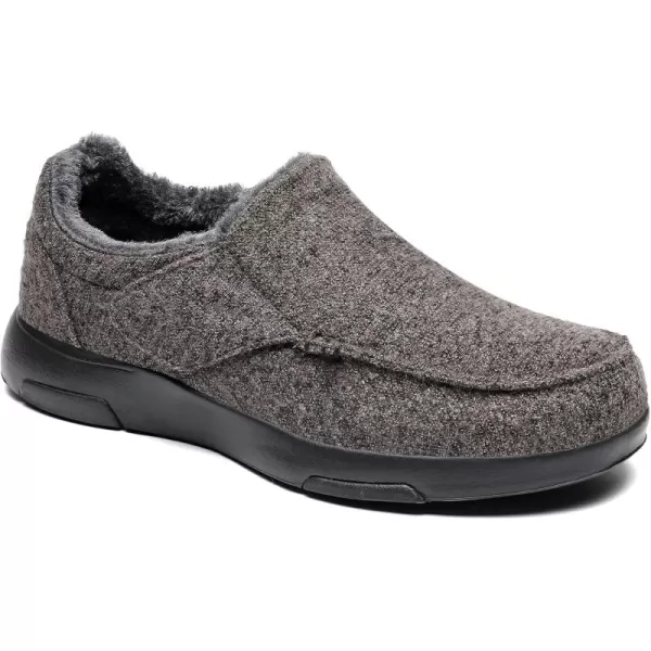 OrthoComfoot Orthopedic Slippers with Arch Support for Mens, Comfortable Plantar Fasciitis House Shoes, Winter Orthotic Moccasin Slip-On for Foot and Heel Pain