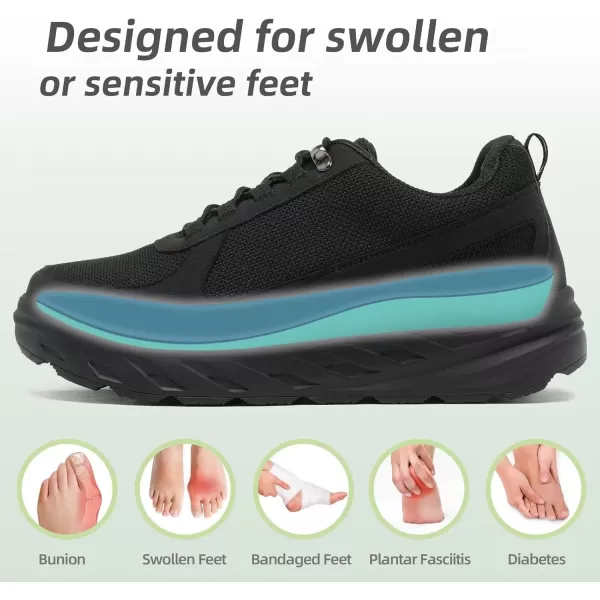 OrthoComfoot Orthopedic Shoes for Mens Wide Width Toe Box, Comfortable Diabetic Fashion Sneakers with Arch Support, Casual Plantar Fasciitis Hammer Toes Shoes for Foot and Heel Pain Relief