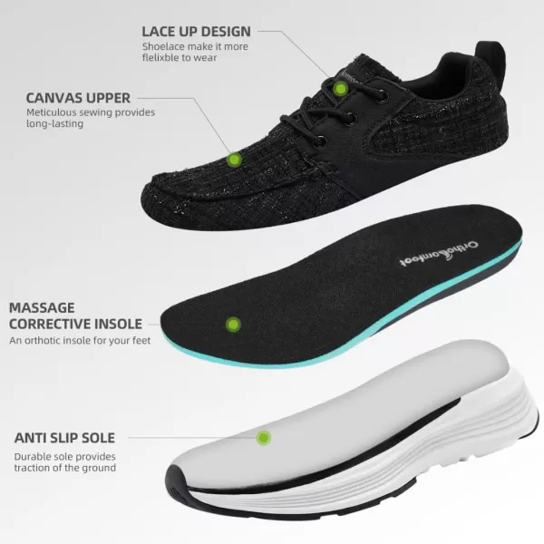 OrthoComfoot Women's Orthopedic Breathable Sneakers, Cushioned Arch Support Walking Shoes for Plantar Fasciitis, Orthotic Soft Casual Fashion Sneakers for Ankle and Foot Pain Relief