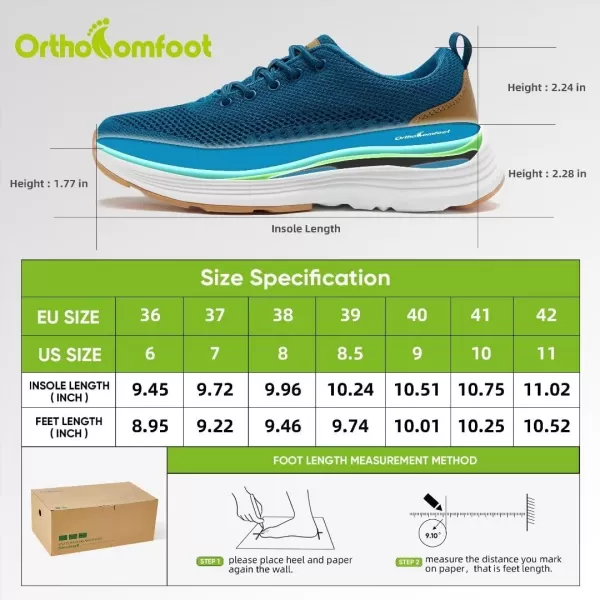 OrthoComfoot Women's Orthopedic Breathable Sneakers, Cushioned Arch Support Walking Shoes for Plantar Fasciitis, Orthotic Soft Casual Fashion Sneakers for Ankle and Foot Pain Relief