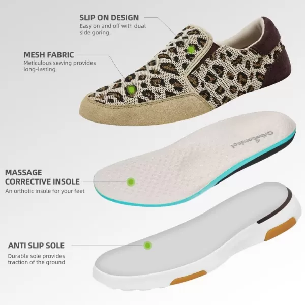 OrthoComfoot Women's Orthopedic Comfortable Walking Shoes, Casual Arch Support Slip-On Shoes for Plantar Fasciitis, Breathable Orthotic Loafers for Foot and Heel Pain Relief