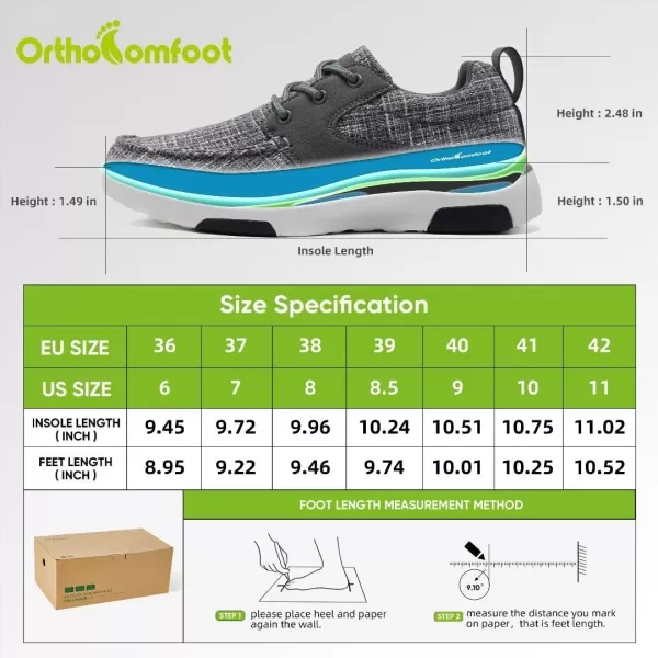 OrthoComfoot Women's Orthopedic Comfortable Walking Sneakers, Adjustable Arch Support Canvas Shoes for Plantar Fasciitis, Cushioned Driving Shoes for Foot and Ankle Pain