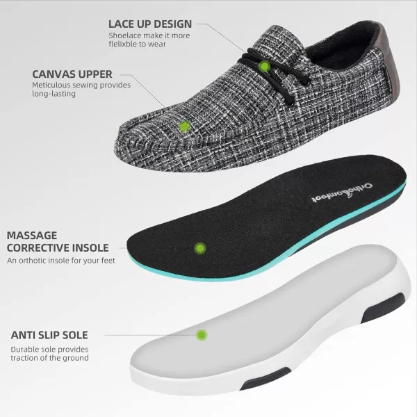 OrthoComfoot Women's Orthopedic Lace Up Shoes, Comfortable Arch Support Shoes for Plantar Fasciitis, Ultralight Walking Loafers for Heel and Foot Pain Relief
