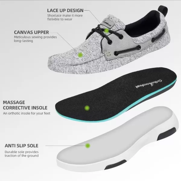 OrthoComfoot Women's Orthopedic Lace Up Shoes, Comfortable Arch Support Shoes for Plantar Fasciitis, Ultralight Walking Loafers for Heel and Foot Pain Relief