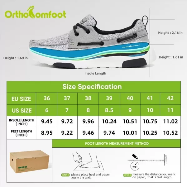 OrthoComfoot Women's Orthopedic Lace Up Shoes, Comfortable Arch Support Shoes for Plantar Fasciitis, Ultralight Walking Loafers for Heel and Foot Pain Relief
