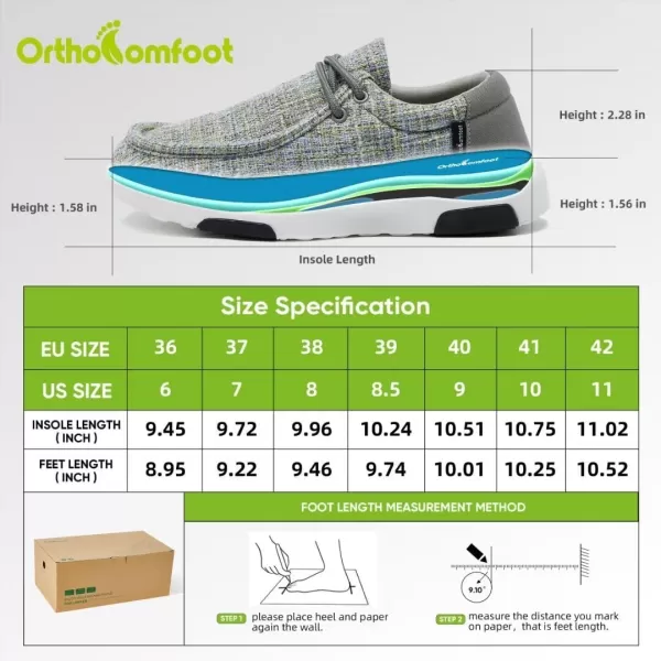 OrthoComfoot Women's Orthopedic Lace Up Shoes, Comfortable Arch Support Shoes for Plantar Fasciitis, Ultralight Walking Loafers for Heel and Foot Pain Relief
