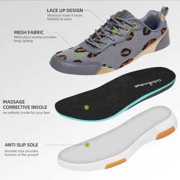 OrthoComfoot Women's Orthopedic Walking Shoes, Comfortable Outdoor Fashion Sneakers with Arch Support, Ultralight Casual Sneakers for Heel and Foot Pain Relief