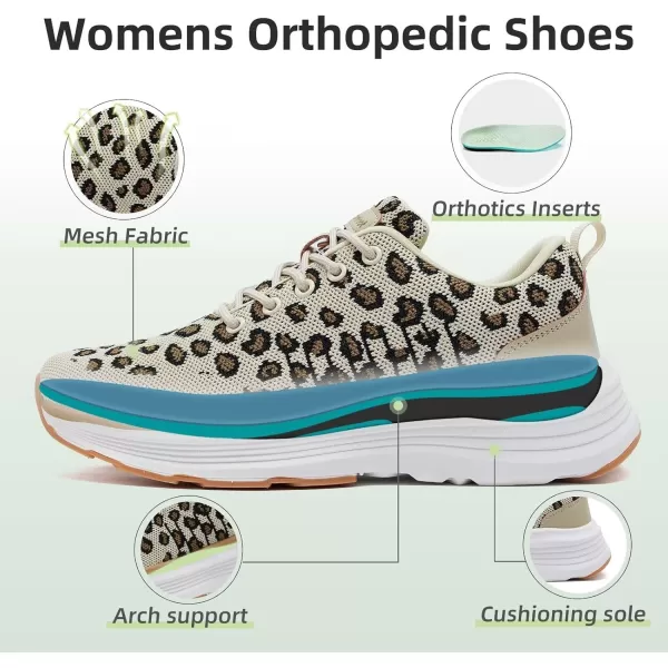 Orthocomfoot Orthopedic Breathable Fashion Sneakers for Womens, Comfortable Cushion Arch Support Walking Shoes for Plantar Fasciitis, Orthotic Casual Thick Sole Sneakers for Ankle and Foot Pain Relief