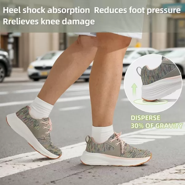 Orthocomfoot Orthopedic Breathable Fashion Sneakers for Womens, Comfortable Cushion Arch Support Walking Shoes for Plantar Fasciitis, Orthotic Casual Thick Sole Sneakers for Ankle and Foot Pain Relief