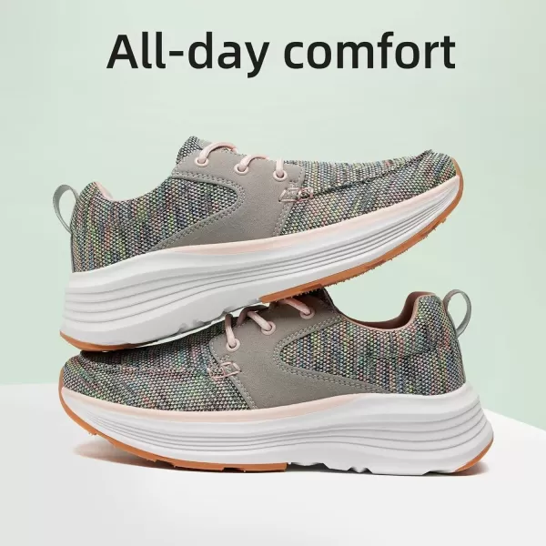 Orthocomfoot Orthopedic Breathable Fashion Sneakers for Womens, Comfortable Cushion Arch Support Walking Shoes for Plantar Fasciitis, Orthotic Casual Thick Sole Sneakers for Ankle and Foot Pain Relief