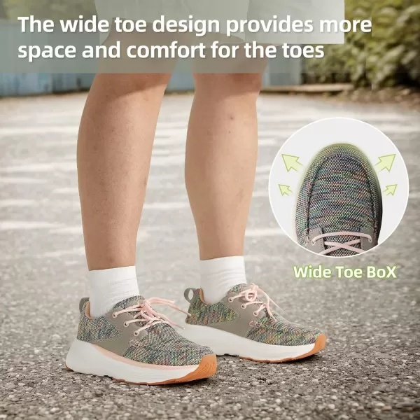 Orthocomfoot Orthopedic Breathable Fashion Sneakers for Womens, Comfortable Cushion Arch Support Walking Shoes for Plantar Fasciitis, Orthotic Casual Thick Sole Sneakers for Ankle and Foot Pain Relief