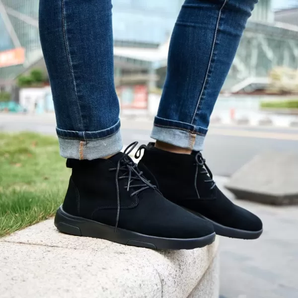 OrthoComfoot Mens Comfortable Boots with Arch Support, Genuine Leather Outdoor Dress Oxford Walking Shoes for Plantar Fasciitis, Orthopedic Ankle Boots for Foot Heel Pain Relief