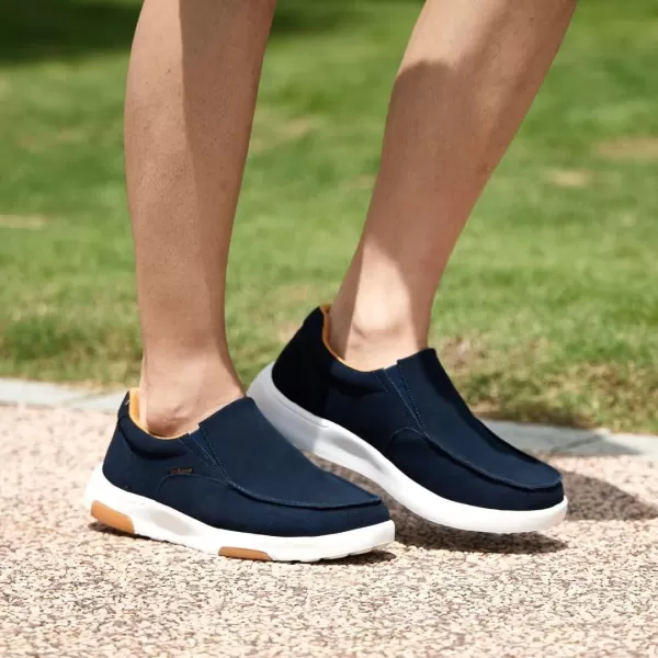 OrthoComfoot Men's Orthopedic Casual Walking Shoes with Arch Support, Suede Leather Dress Slip-Ons Loafers for Plantar Fasciitis, Comfortable Non-Slip Shoes for Foot and Heel Pain Relief