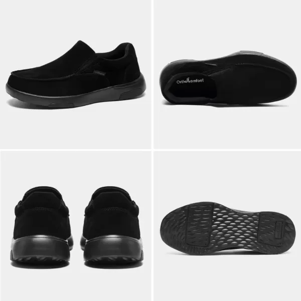 OrthoComfoot Men's Orthopedic Casual Walking Shoes with Arch Support, Suede Leather Dress Slip-Ons Loafers for Plantar Fasciitis, Comfortable Non-Slip Shoes for Foot and Heel Pain Relief