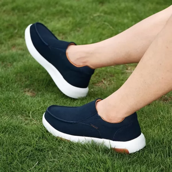 OrthoComfoot Men's Orthopedic Casual Walking Shoes with Arch Support, Suede Leather Dress Slip-Ons Loafers for Plantar Fasciitis, Comfortable Non-Slip Shoes for Foot and Heel Pain Relief