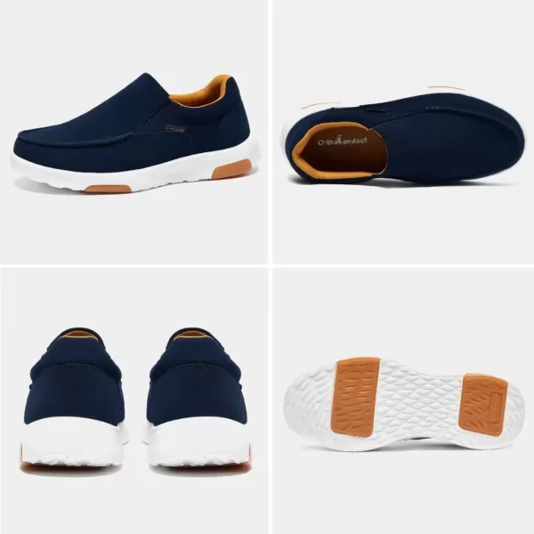 OrthoComfoot Men's Orthopedic Casual Walking Shoes with Arch Support, Suede Leather Dress Slip-Ons Loafers for Plantar Fasciitis, Comfortable Non-Slip Shoes for Foot and Heel Pain Relief