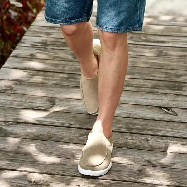 OrthoComfoot Men's Orthopedic Casual Walking Shoes with Arch Support, Suede Leather Dress Slip-Ons Loafers for Plantar Fasciitis, Comfortable Non-Slip Shoes for Foot and Heel Pain Relief
