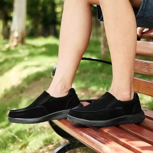 OrthoComfoot Men's Orthopedic Casual Walking Shoes with Arch Support, Suede Leather Dress Slip-Ons Loafers for Plantar Fasciitis, Comfortable Non-Slip Shoes for Foot and Heel Pain Relief