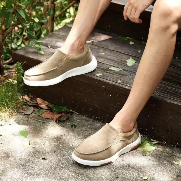OrthoComfoot Men's Orthopedic Casual Walking Shoes with Arch Support, Suede Leather Dress Slip-Ons Loafers for Plantar Fasciitis, Comfortable Non-Slip Shoes for Foot and Heel Pain Relief