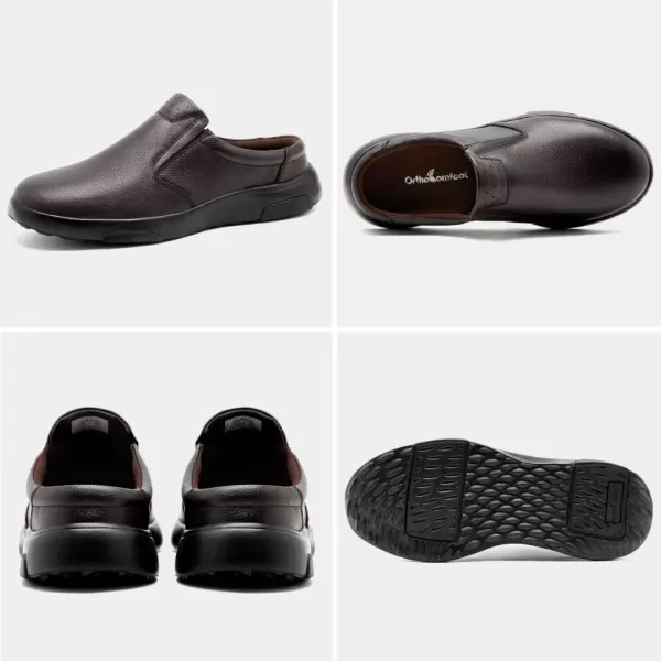 OrthoComfoot Men's Orthopedic Comfortable Oxford Dress Shoes for Plantar Fasciitis, Orthotic Genuine Leather Loafers with Arch Support, Casual Walking Shoes for Foot and Heel Pain Relief